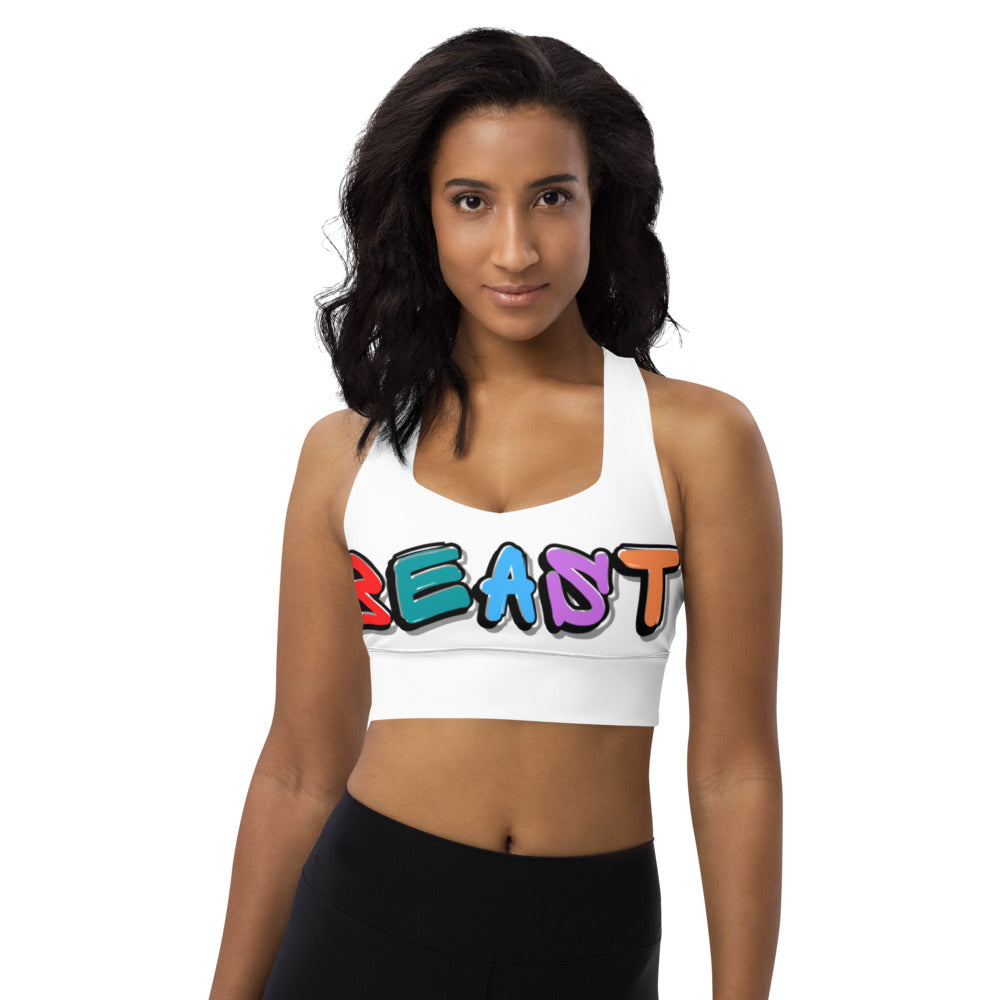 Beast Longline Sports Bra White