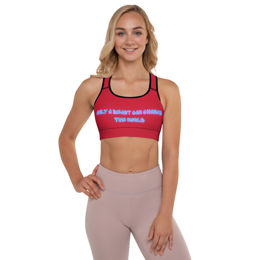 Only A Beast Padded Sports Bra Red