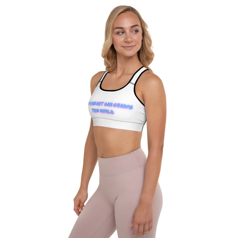 Only A Beast Padded Sports Bra White