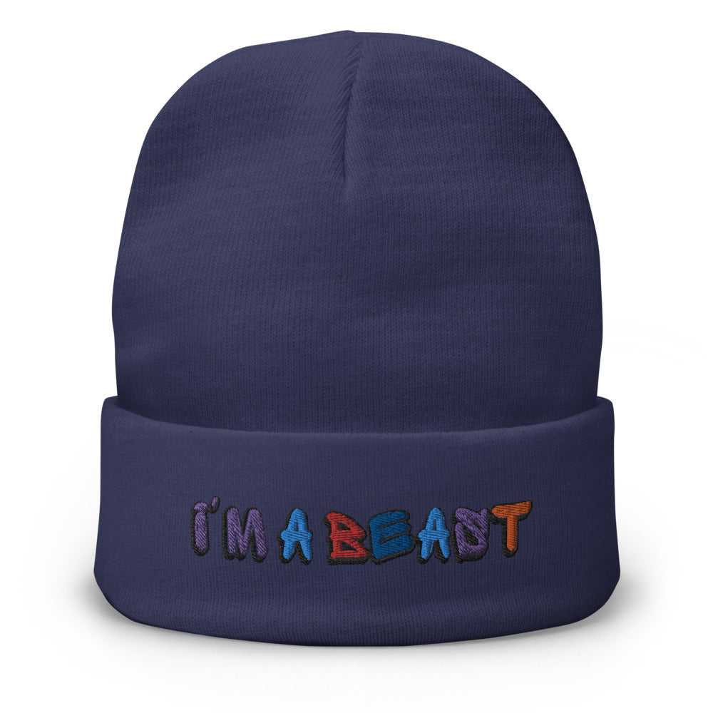 I'm A Beast Beanie Navy