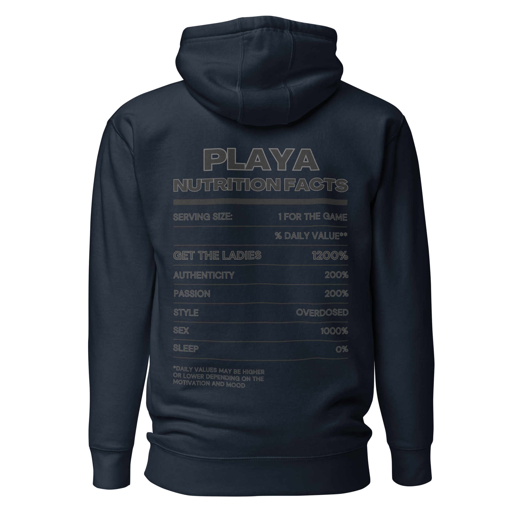 Playa Nutrition Facts Premium Hoodie