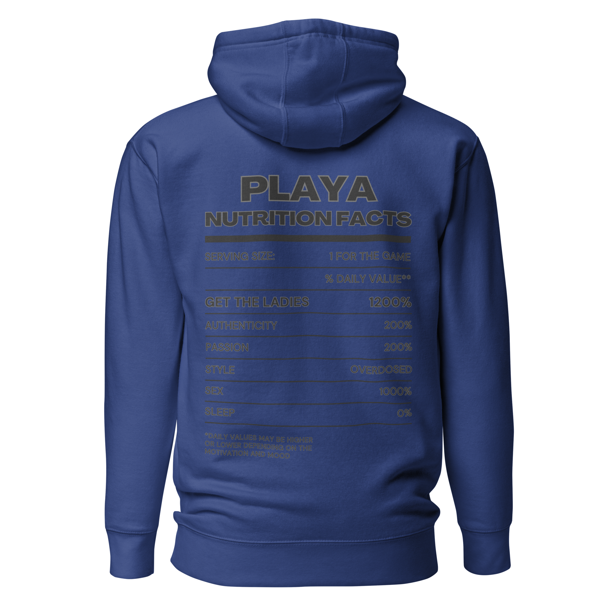 Playa Nutrition Facts Premium Hoodie